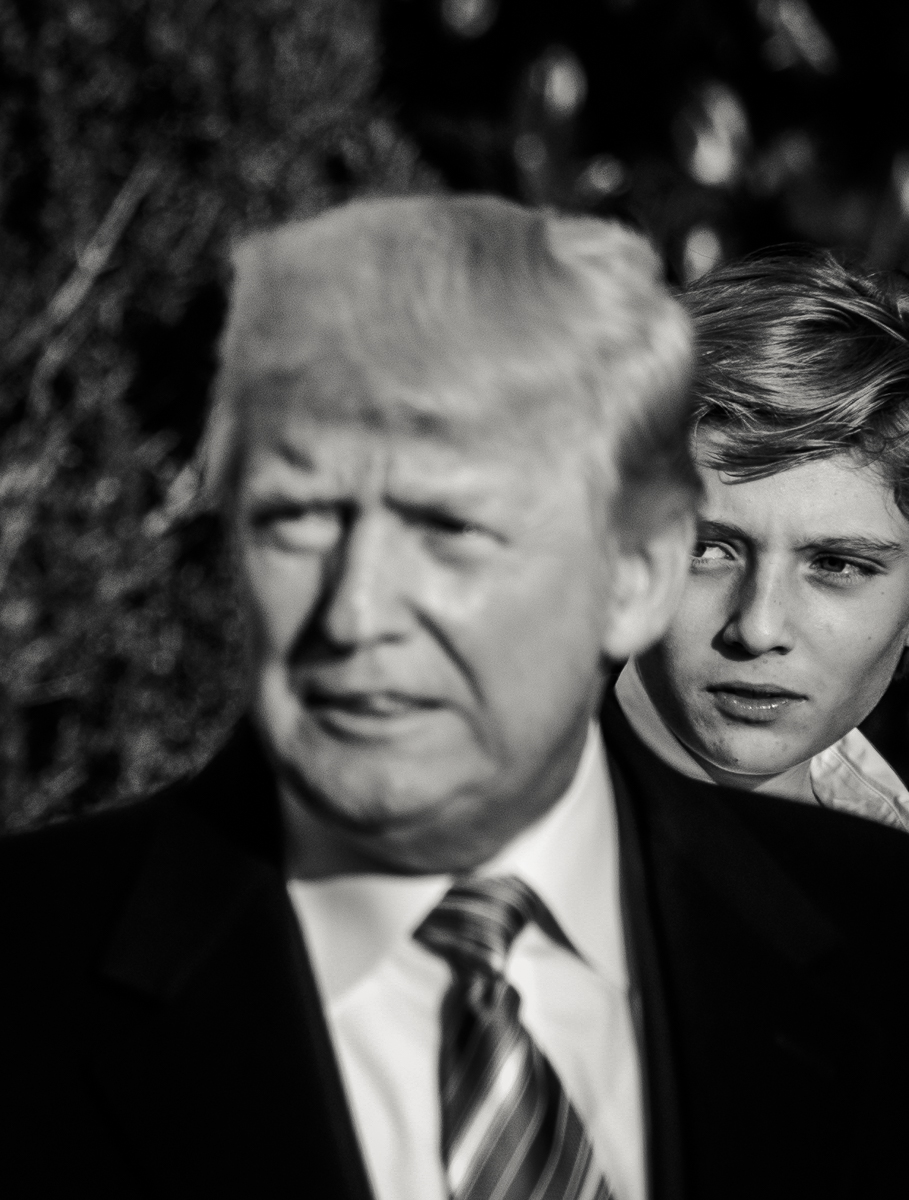  President Donald J. Trump speaks to the media after the annual turkey pardoning ceremony at the White House before departing to his Mar-a-Lago club in Palm Beach, Florida to celebrate Thanksgiving with his 11-year-old son, Barron, and wife Melania o