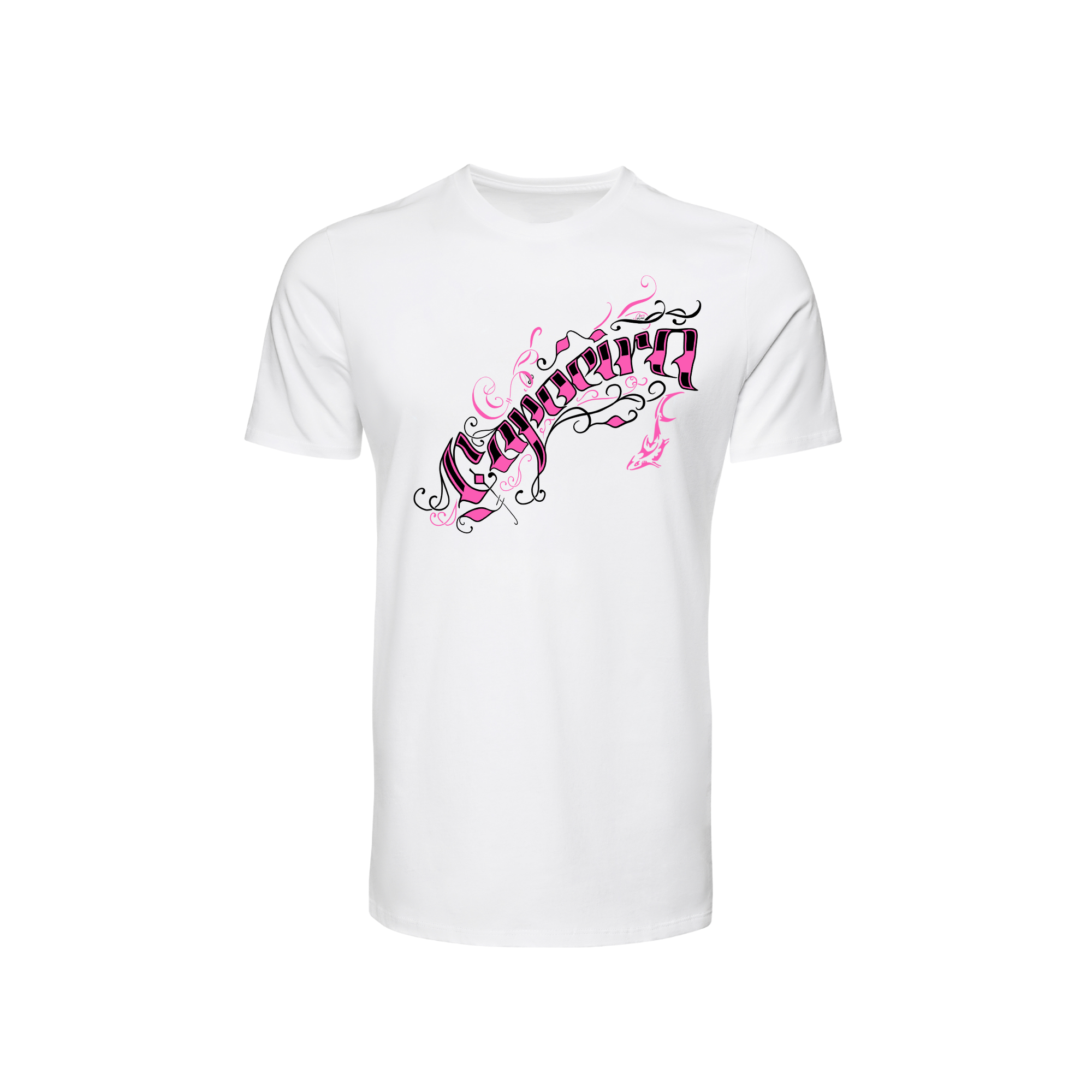 White Tshirt - Capoeira Pink