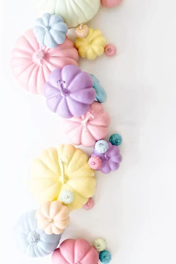 Calabazas en tono pastel para centro de mesa