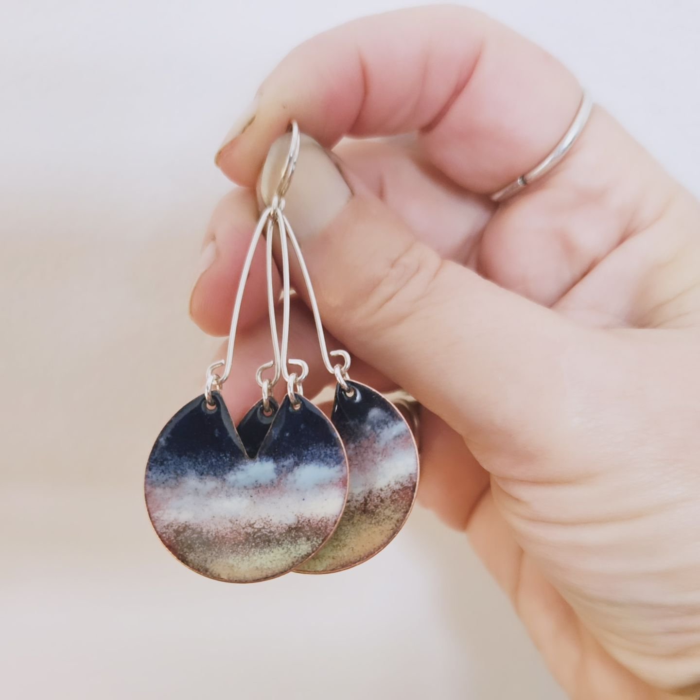 Took a new batch of work to Trio today.
.
@trio_ellsworth 
@trio_newberryexchange 
.
In addition to carrying my full line of work the store is fire 🔥for all kinds of great stuff!
.
149 Main St, Ellsworth 
.
#enamelearrings #enameling #handcrafted #p