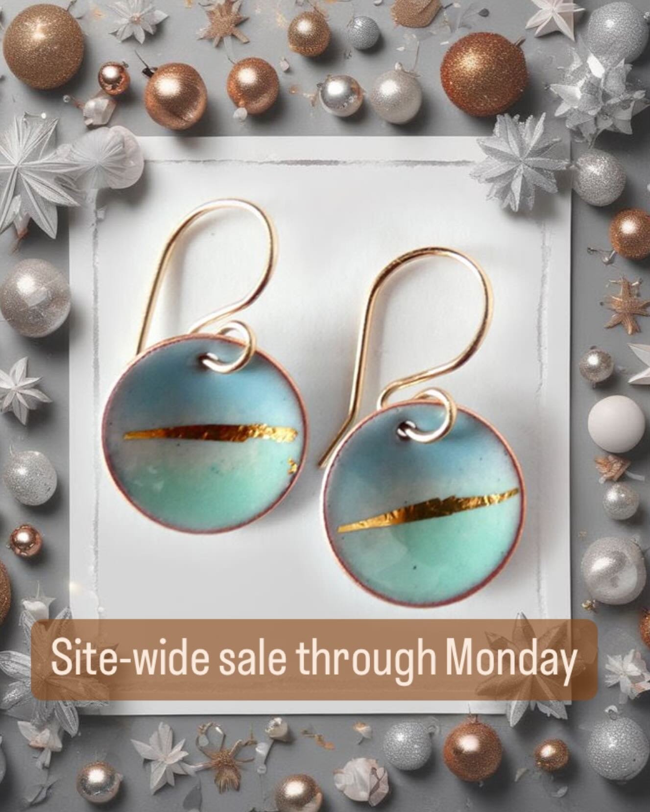 I&rsquo;m having a short web site sale guys. Today through Monday only. 
.
Prices are reduced on my site. Items are limited.
.
Take a peek 🫣
.
#enamelearrings #weekendsale #blackfriday #cybermonday #shopsmall #gifts #jewelry #handcrafted #earringsta