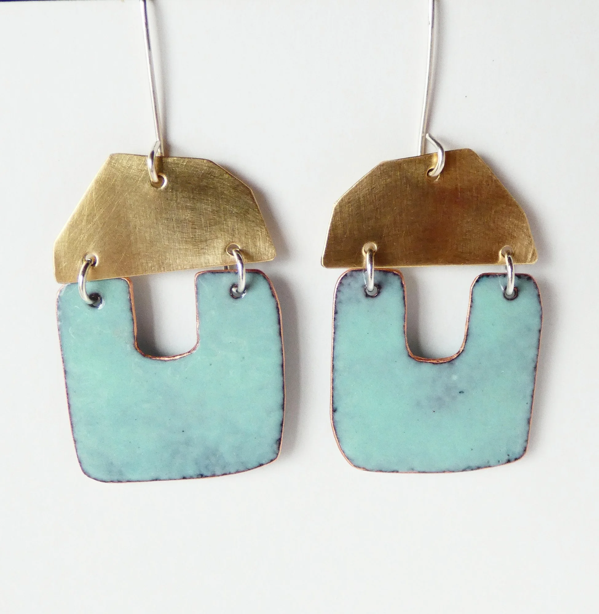 Warm brass accent earrings -wholesale