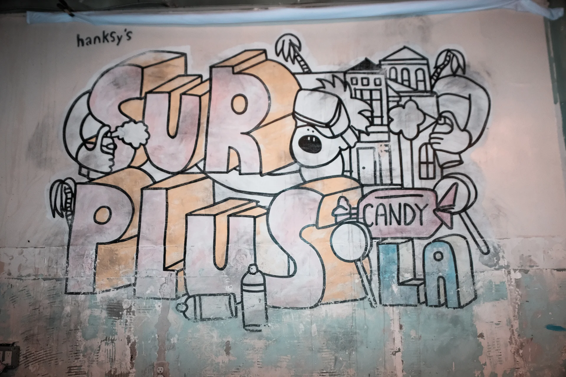 Surplus Candy LA in VR Mural, Hanksy, NYC 2017