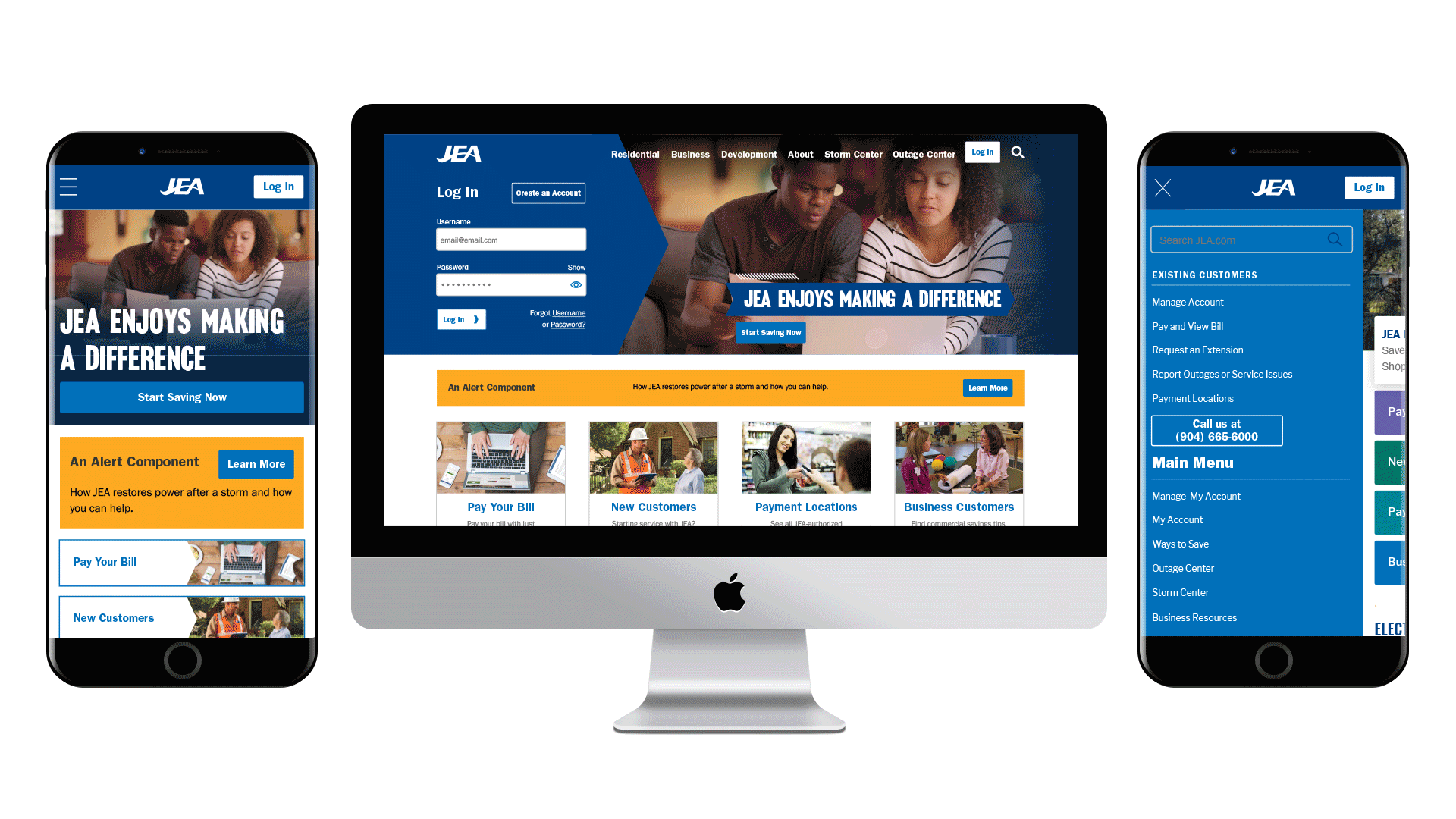  Used JEA’s refreshed style guide based on storm preparation media from other channels to produce wireframes, email design and web design for JEA.com.  