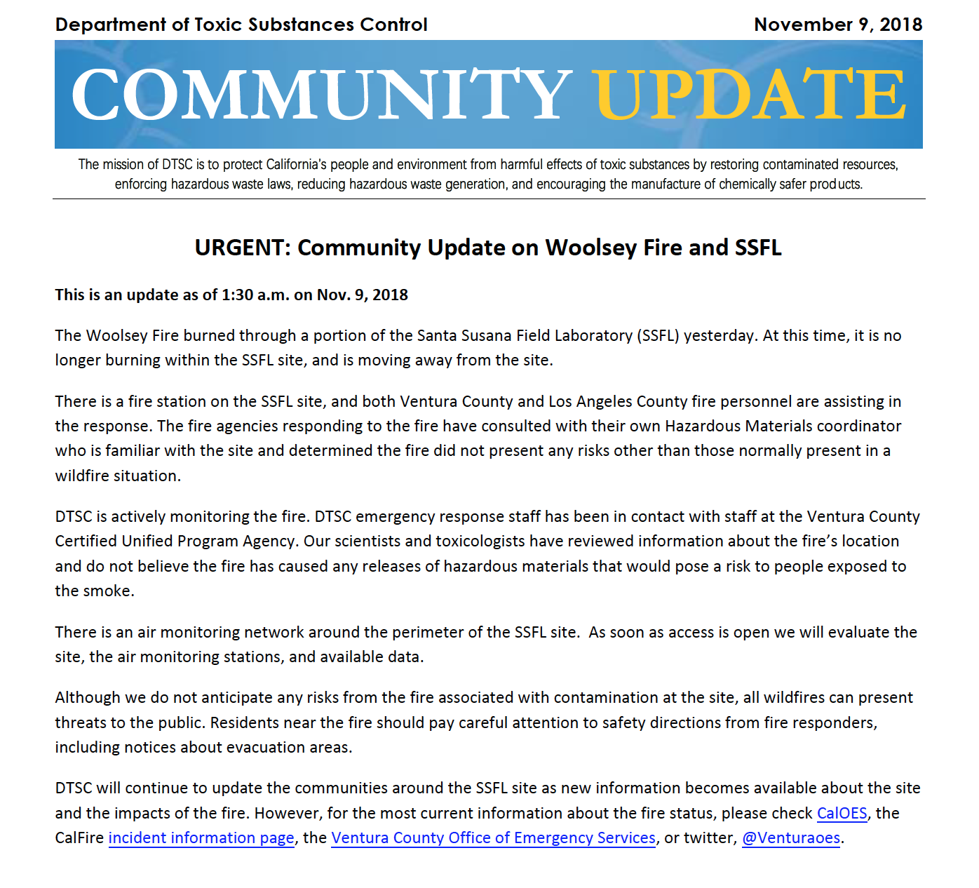 Community Update: November 9, 2018 (Copy) (Copy)