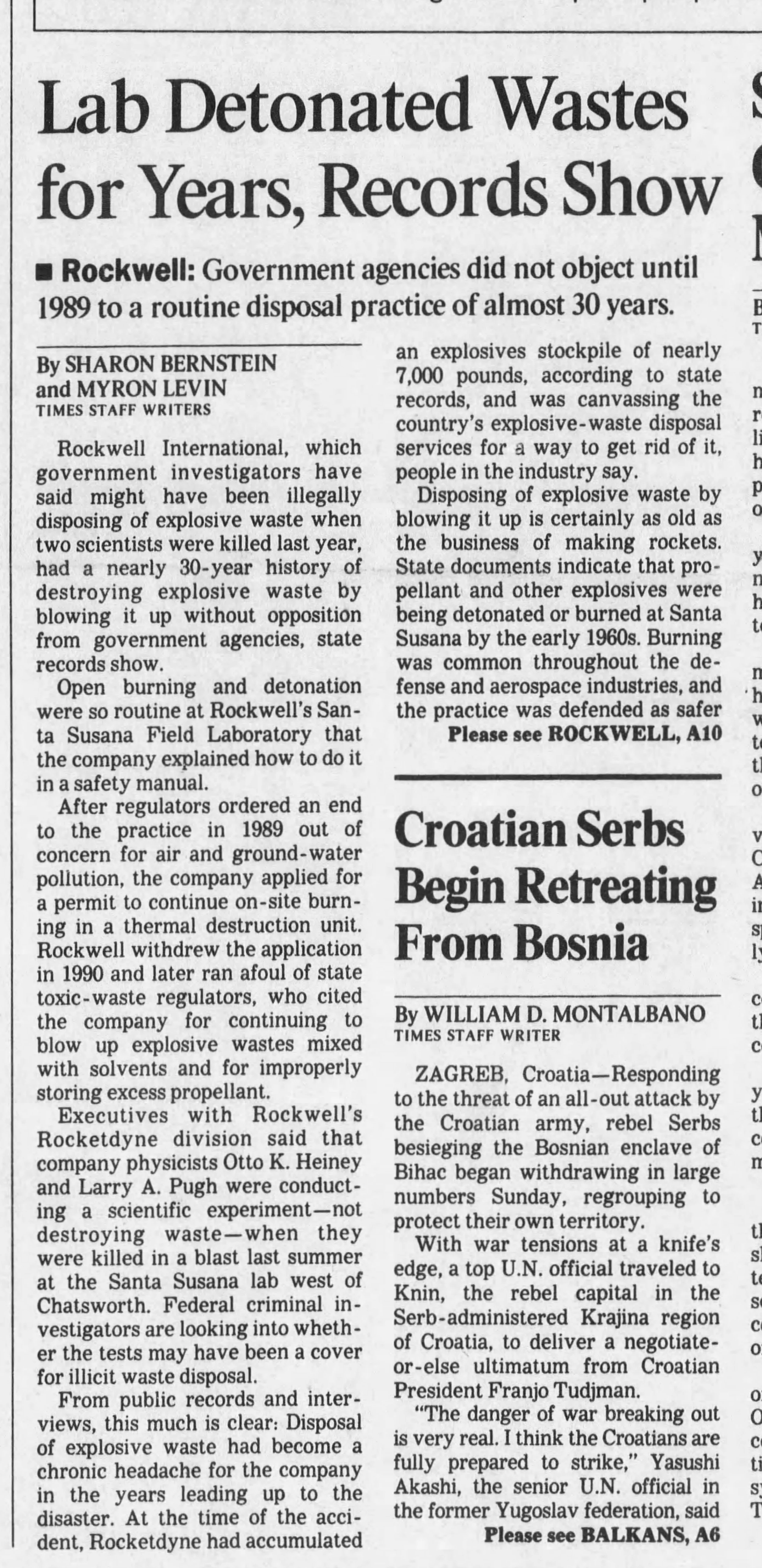 Lab detonated waste for years