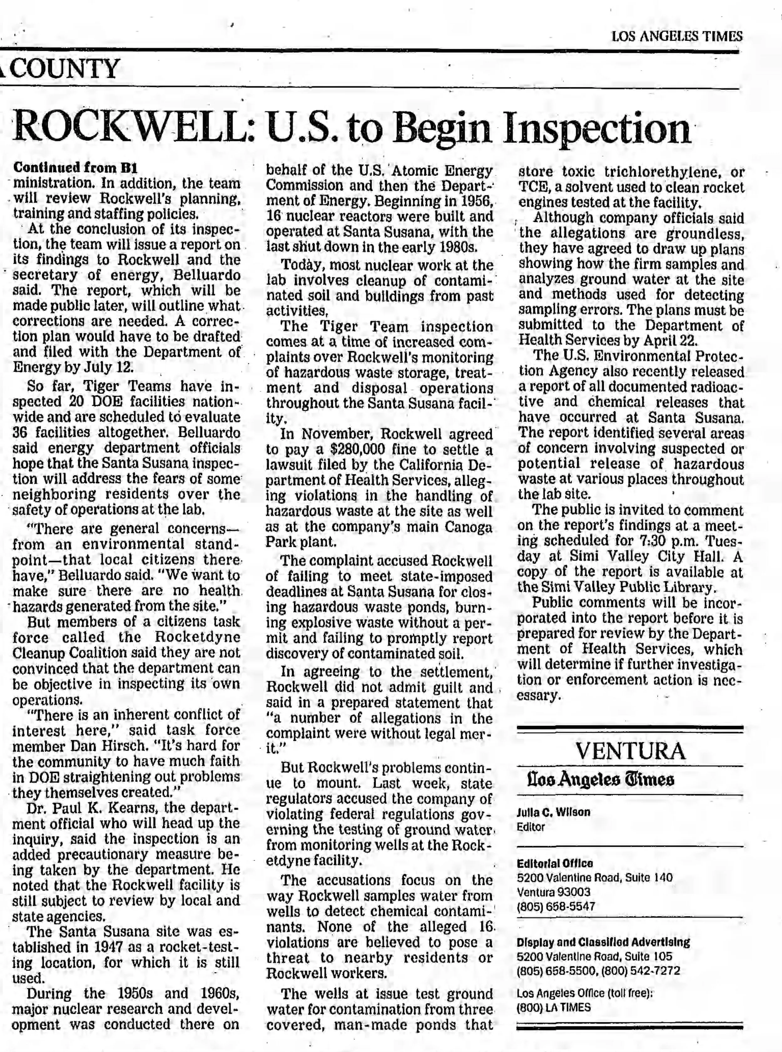 rockwell: US to begin inspections