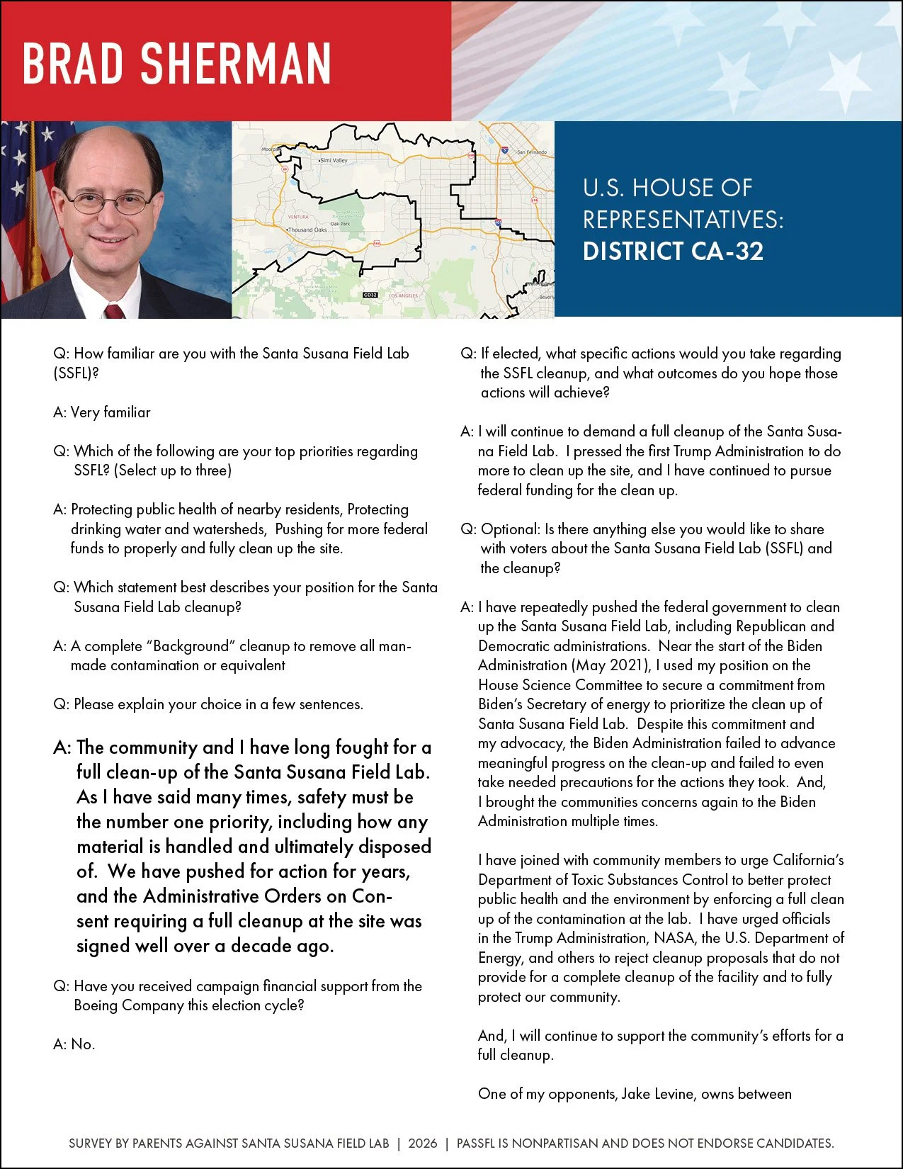 brad sherman SSFL survey