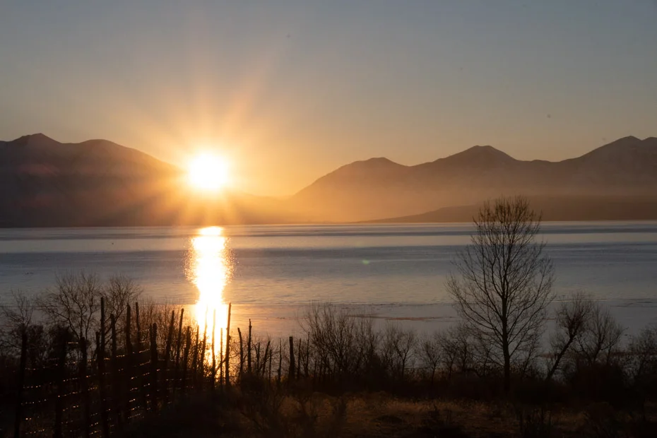 Sun coming over the mountain