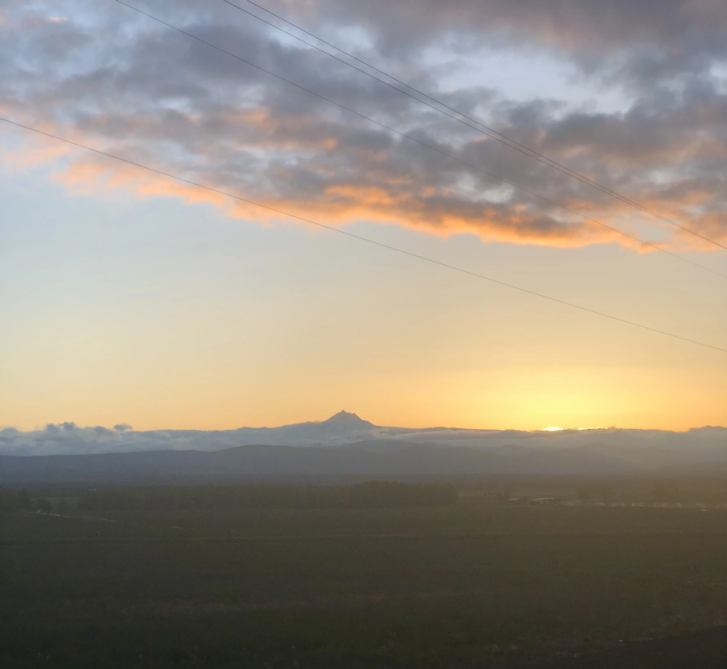 Mt. Jefferson from the road (don’t, mind the power lines), iPhone 8, Plus