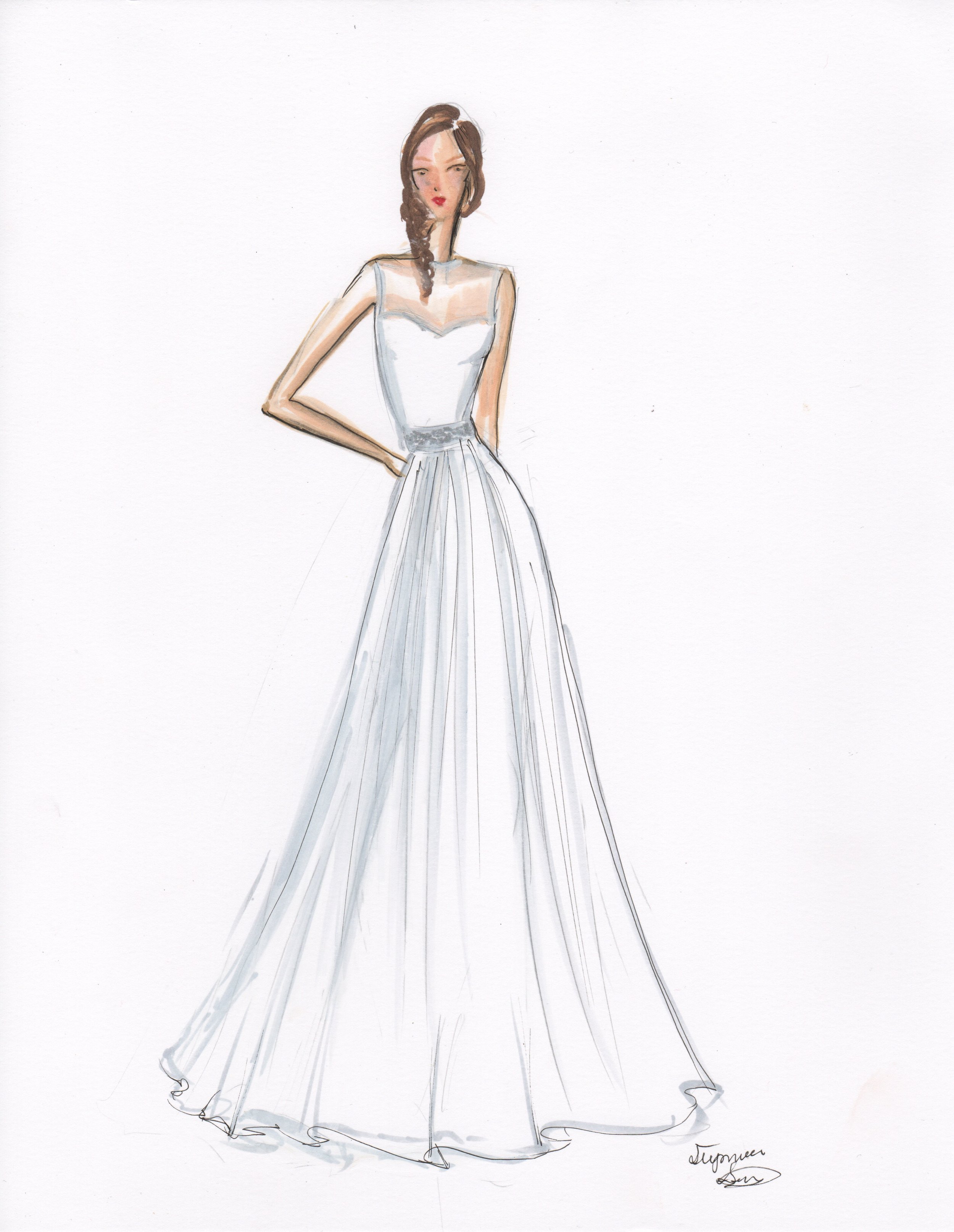 Marker Rendered. Featured in TK Bridal