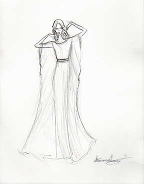 Sample Sketch. Micron Pen. Note: Boho Wedding Style: Like the Look? Ask about Custom orders! 