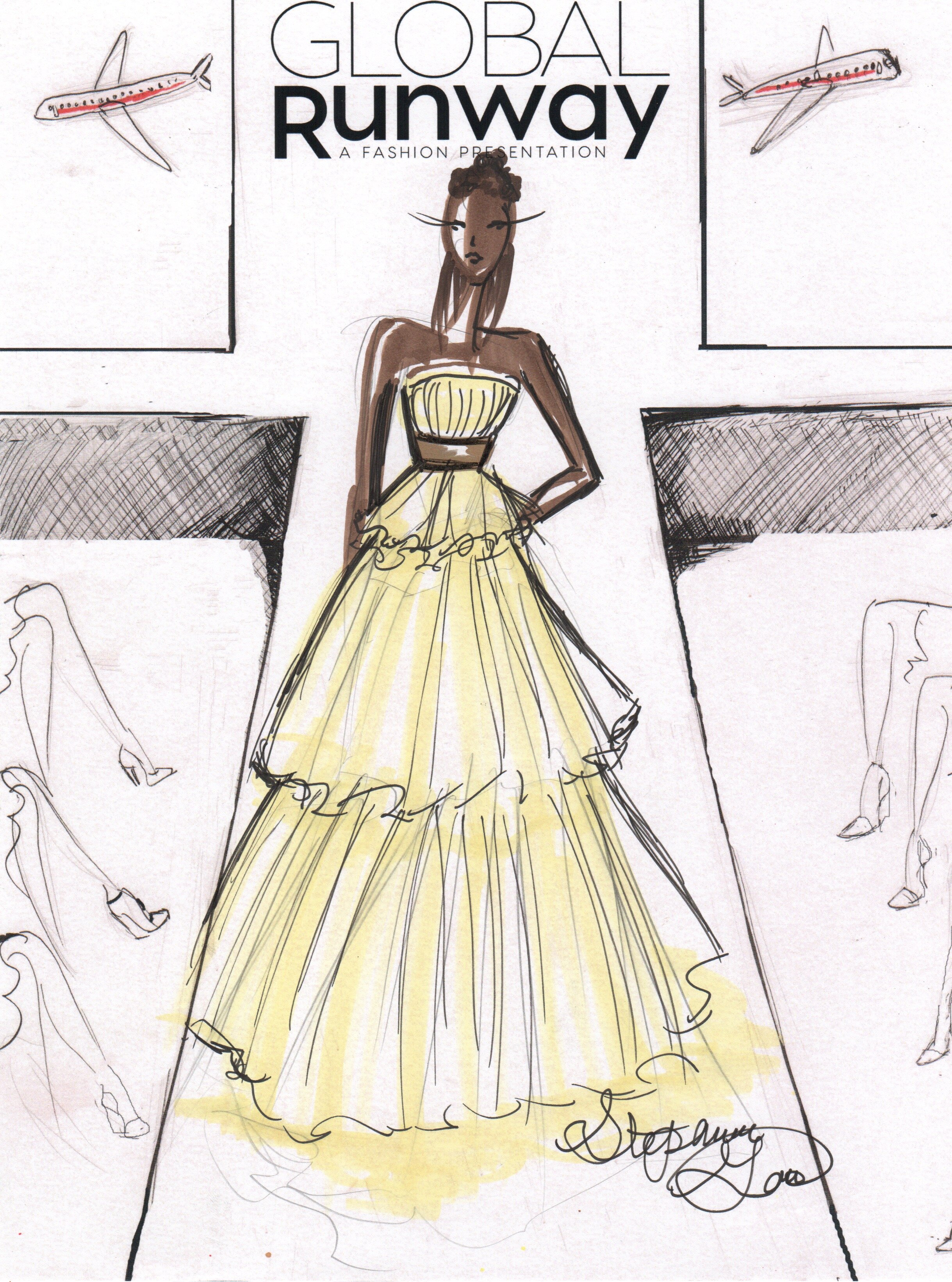 Custom option. Background image! This one was a runway illustration I created and printed off before the event. This of course is an added service and can expand your customers experience.