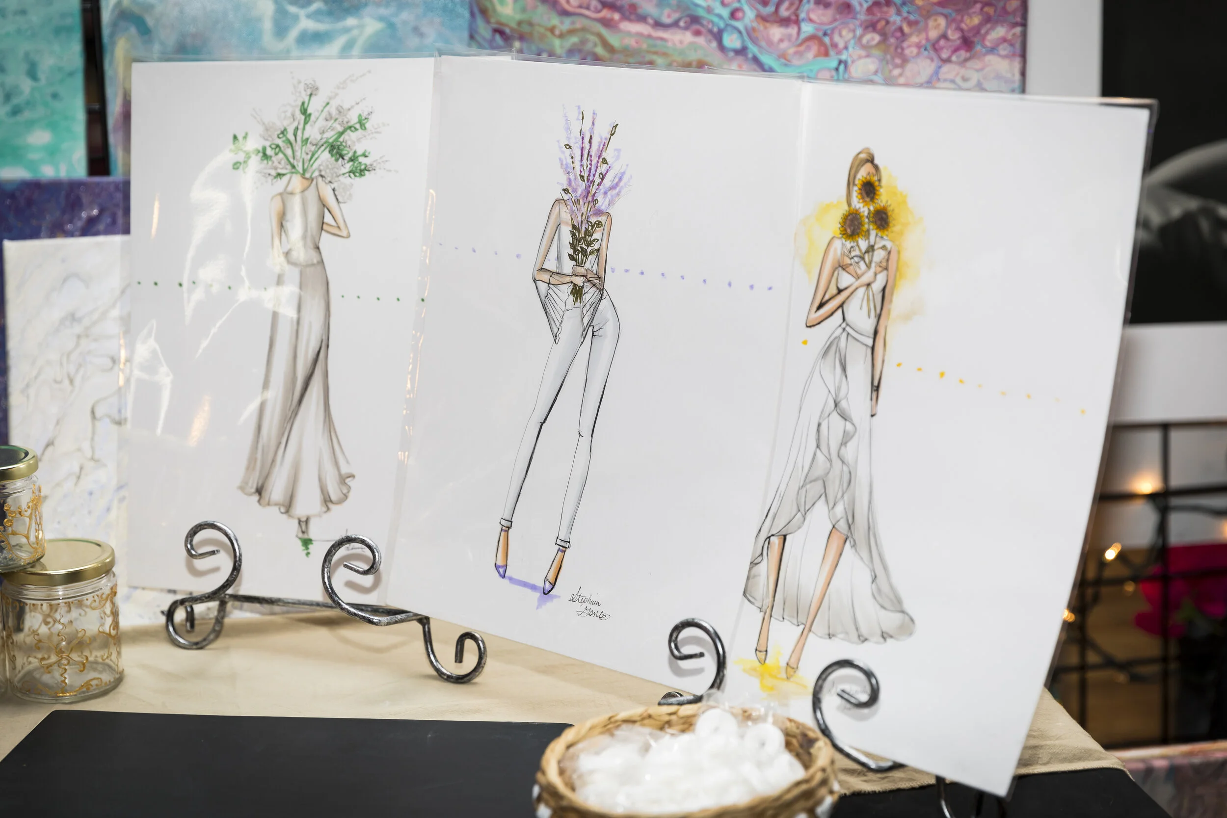 Fashion Illustrations on display at RAW artists of Atlanta