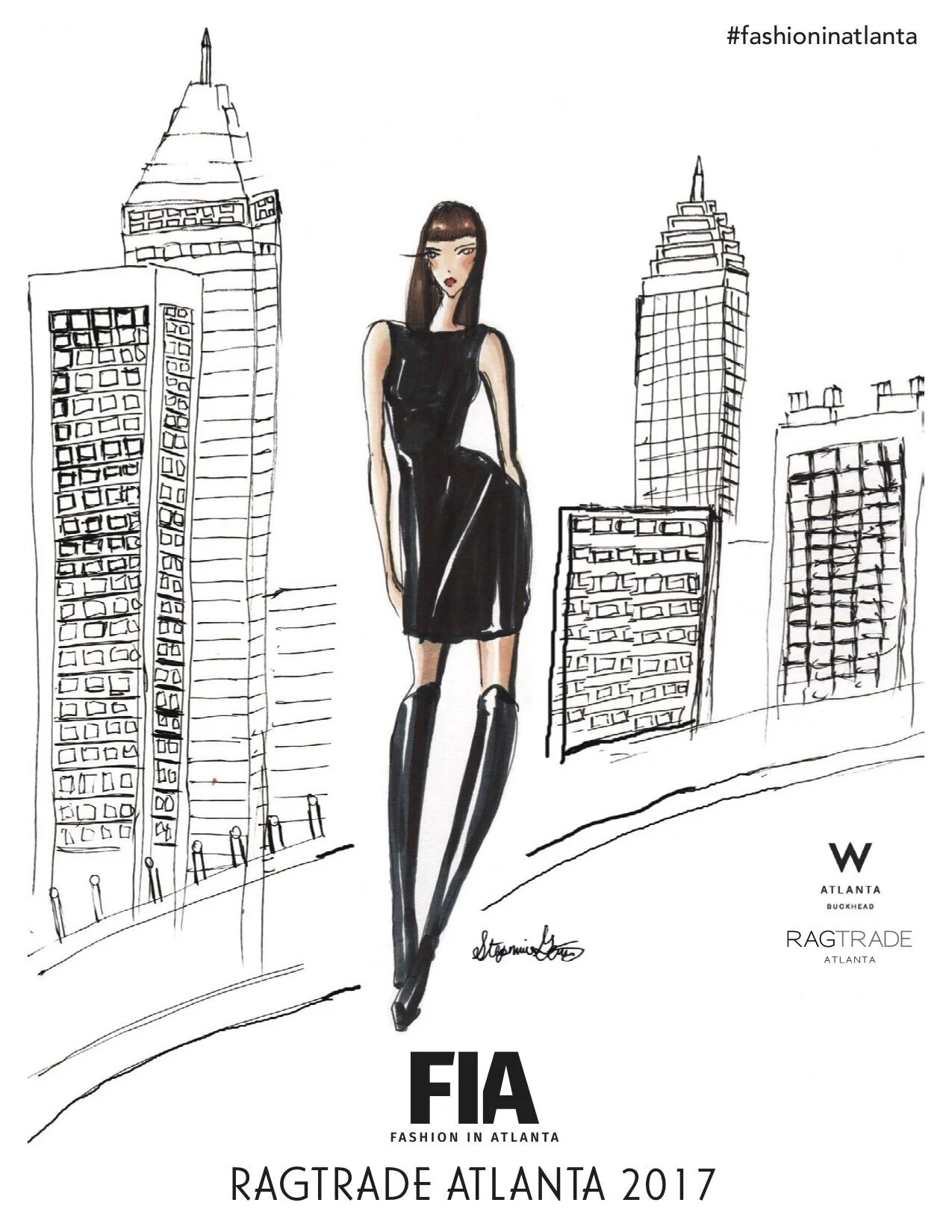Featured Artist at the W Hotel for Fashion Week. A night of fashion in Atlanta. Guests dressed to get sketched and received a complimentary drink & a fashion illustration of their look!
