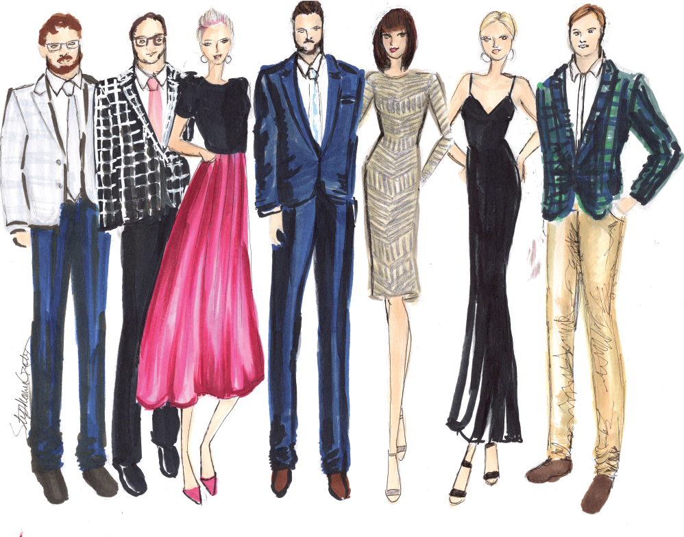 Fashion Illustration Style Family Portrait