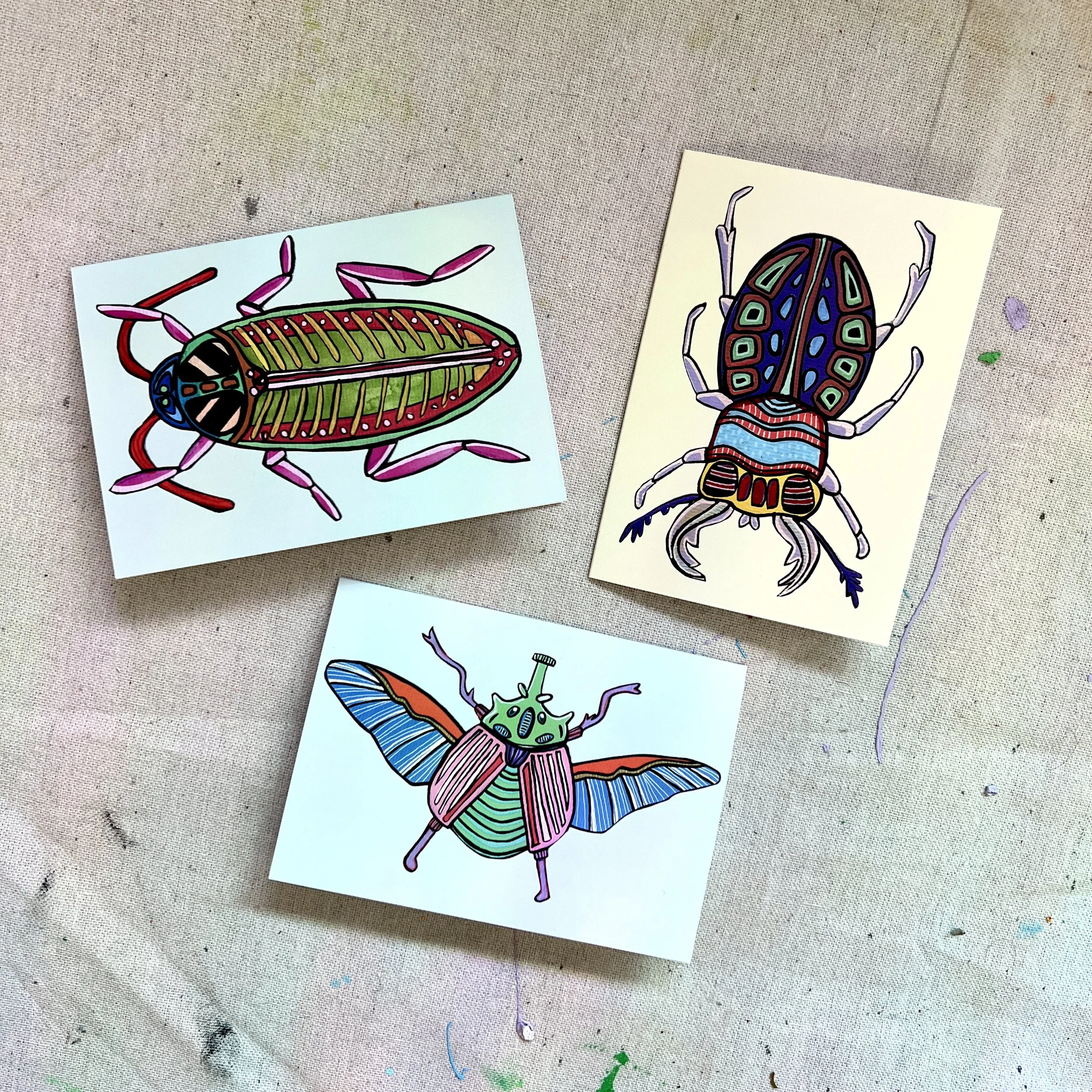 Bug Greeting Card Set of 3