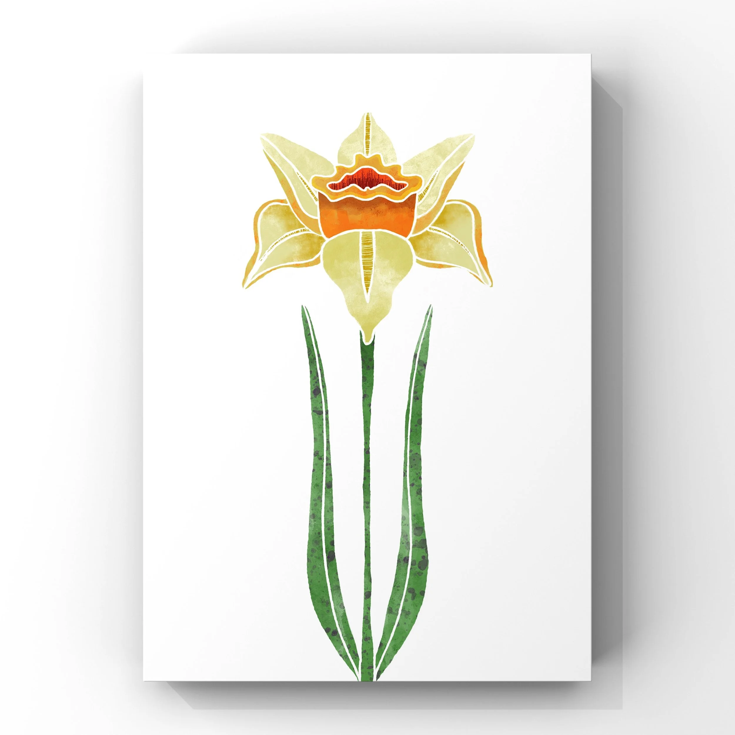 Vibrant Abstract Daffodil Floral by Sam Lynn Studio Print