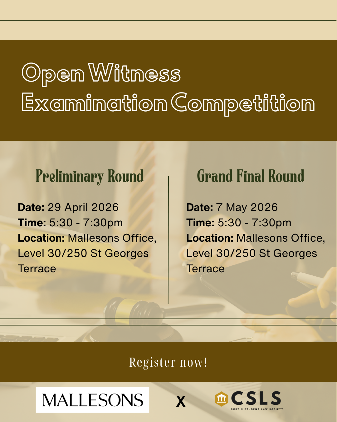 Open Witness Examination Competition