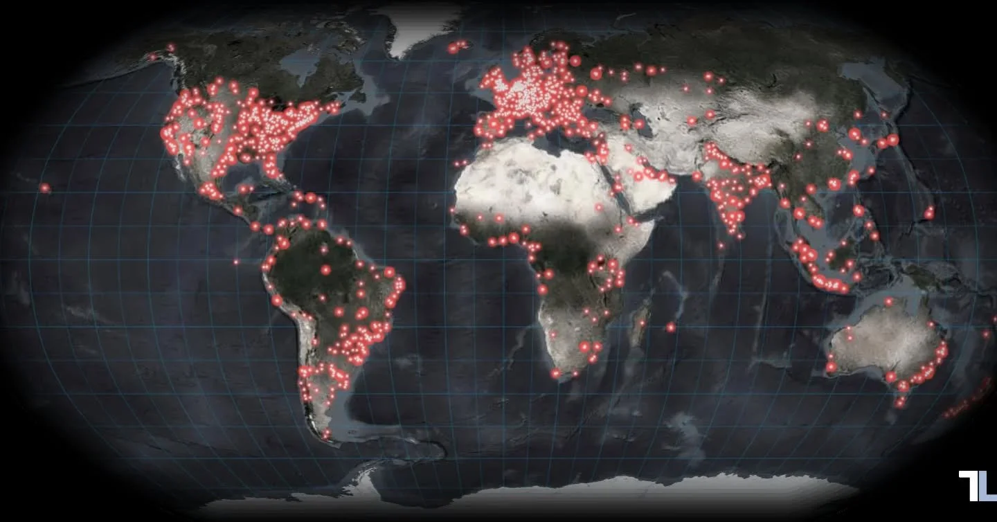 Where are the data centres?

No doubt you&rsquo;ve heard a lot about them. It&rsquo;s where your cloud media is stored and where your AI companions live.
Here is a map of some of the worlds data centres. Let&rsquo;s revisit this in 5 years and see if