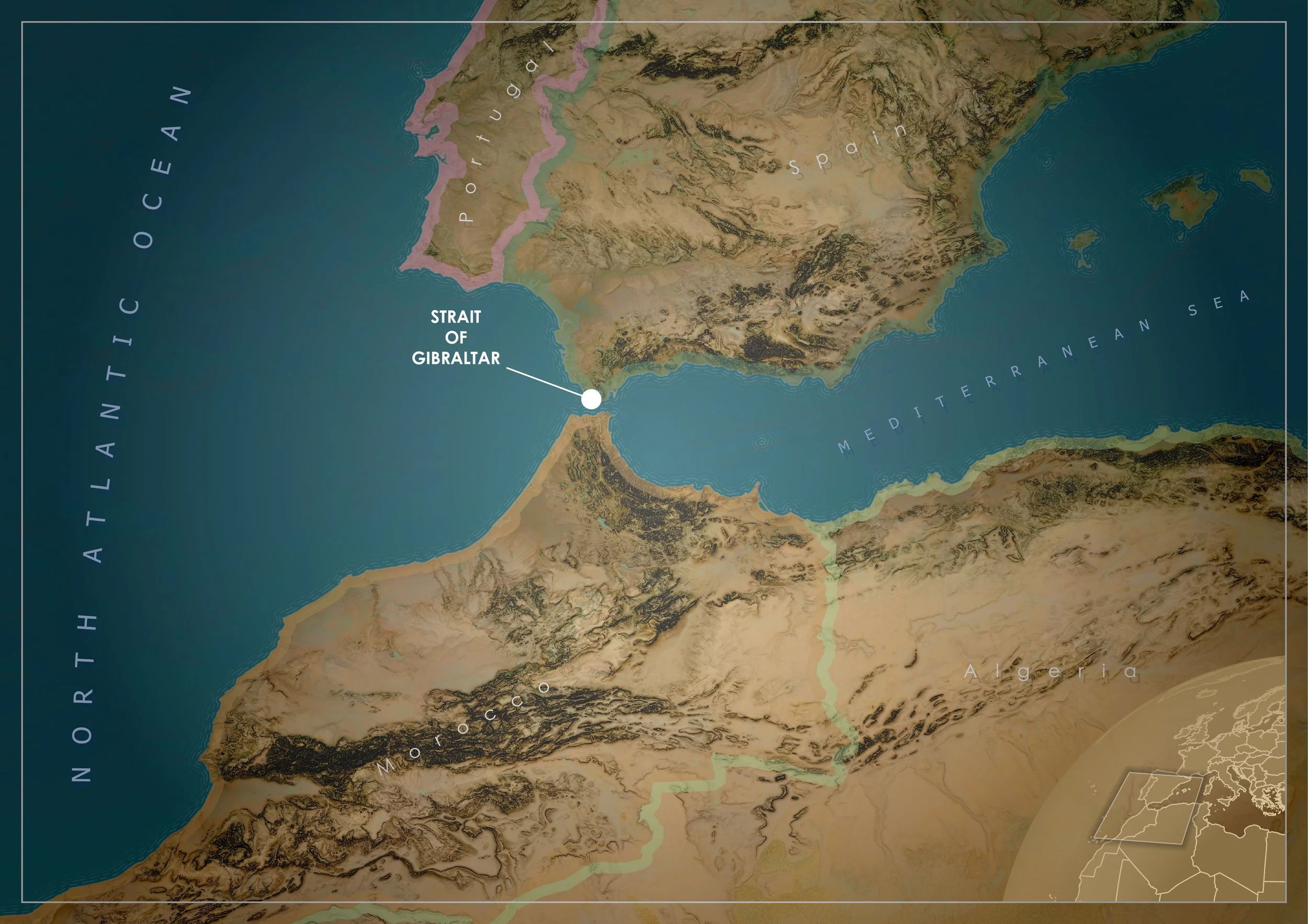 Building a Terrain-Rich Map of the Strait of Gibraltar in ArcGIS Pro