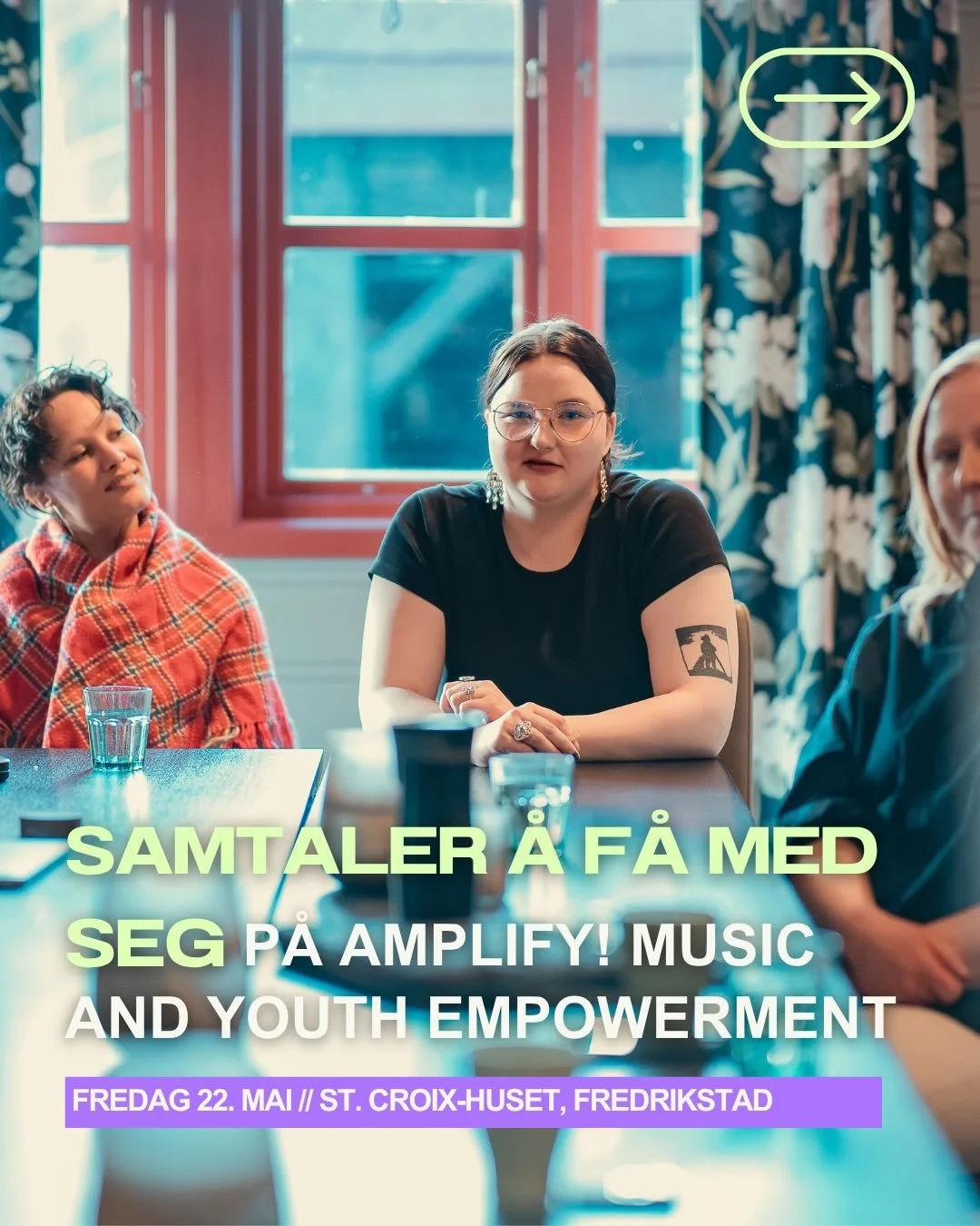 Fredag den 22. mai byr vi p&aring; innsiktsfulle samtaler under dagskonferansen Amplify! Music and Youth Empowerment🌟det er fortsatt mulig &aring; melde seg p&aring; - fullt program og registreringslink finnes i bio. Sees i Fredrikstad! 

Med st&osl