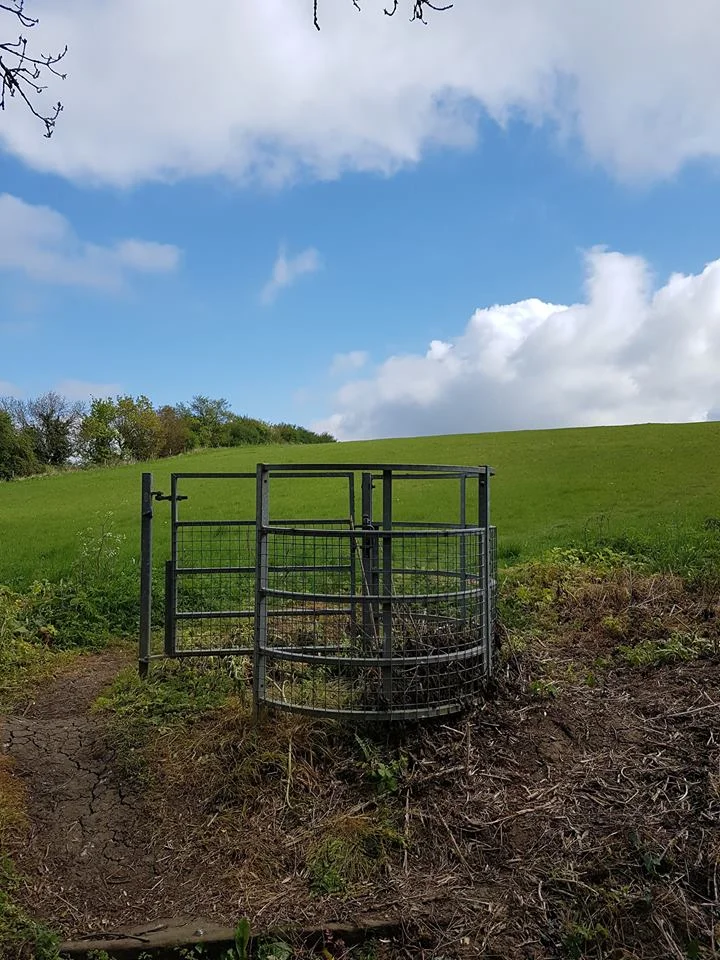 Sara-Jane Davies walked from Westoning to Pulloxhill without any assistance from this gate.
