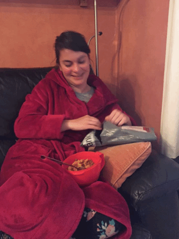 Catherine opens her socks after a 12-hour shift in the NHS. Just what she needed!