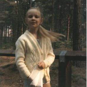 Zoë Furnivall – "Me walking at Formby pinewoods & red squirrel reserve, one of my absolute favourite places as a kid. Think this was about 1986/7."