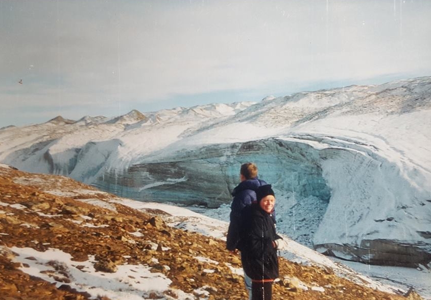 Sara Bruun: "Here I am with my brother - in Greenland! must've been very close to the Thule Air Base, as we were visiting our dad up there. I'd have appreciated it more now than at the time!"
