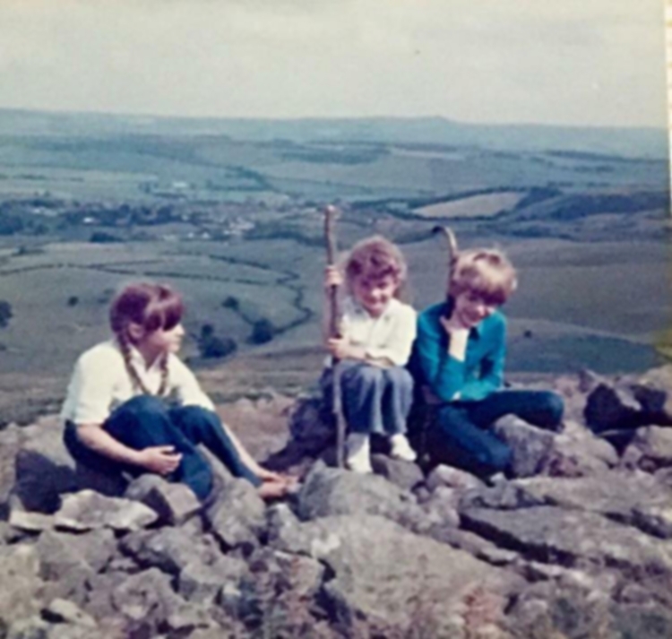 Nicola Hainsworth – "On top of Humbledon Hill about 40 years ago; I’m in the middle."