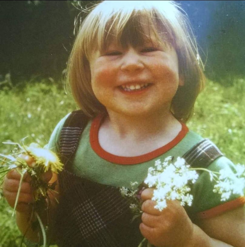 Hannah Clewer – "Me age 3, doing what I do best..... loving nature and playing with handfuls of flowers! (I'm a florist)."