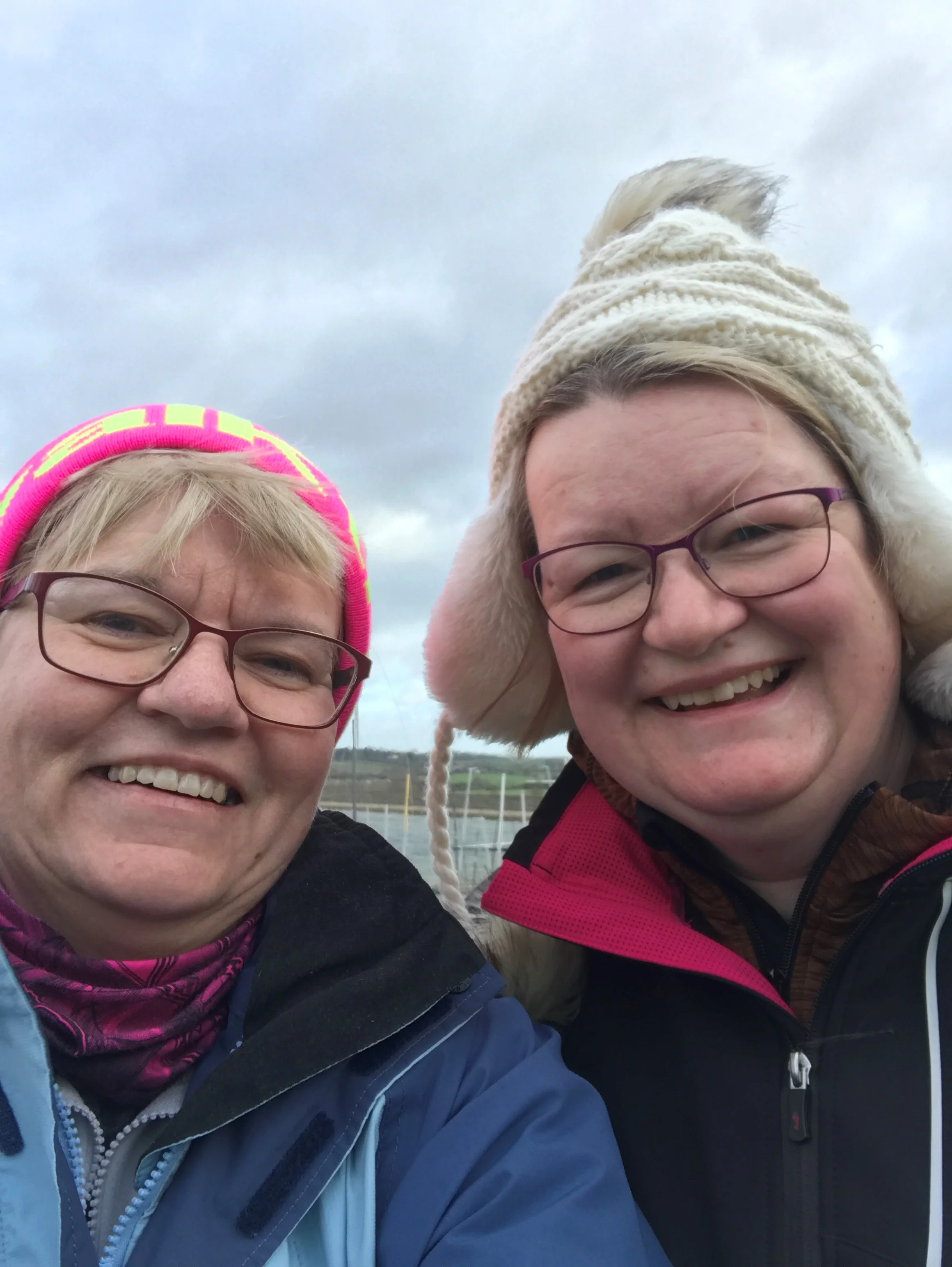 Pat Hipkiss Jan 2019 image 3 first proper training walk with Steph barrett at Draycote Water 27th January 2019.jpg
