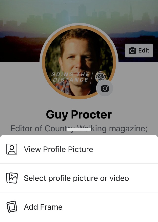 Add A Walk1000miles Frame To Your Facebook Profile Pic In