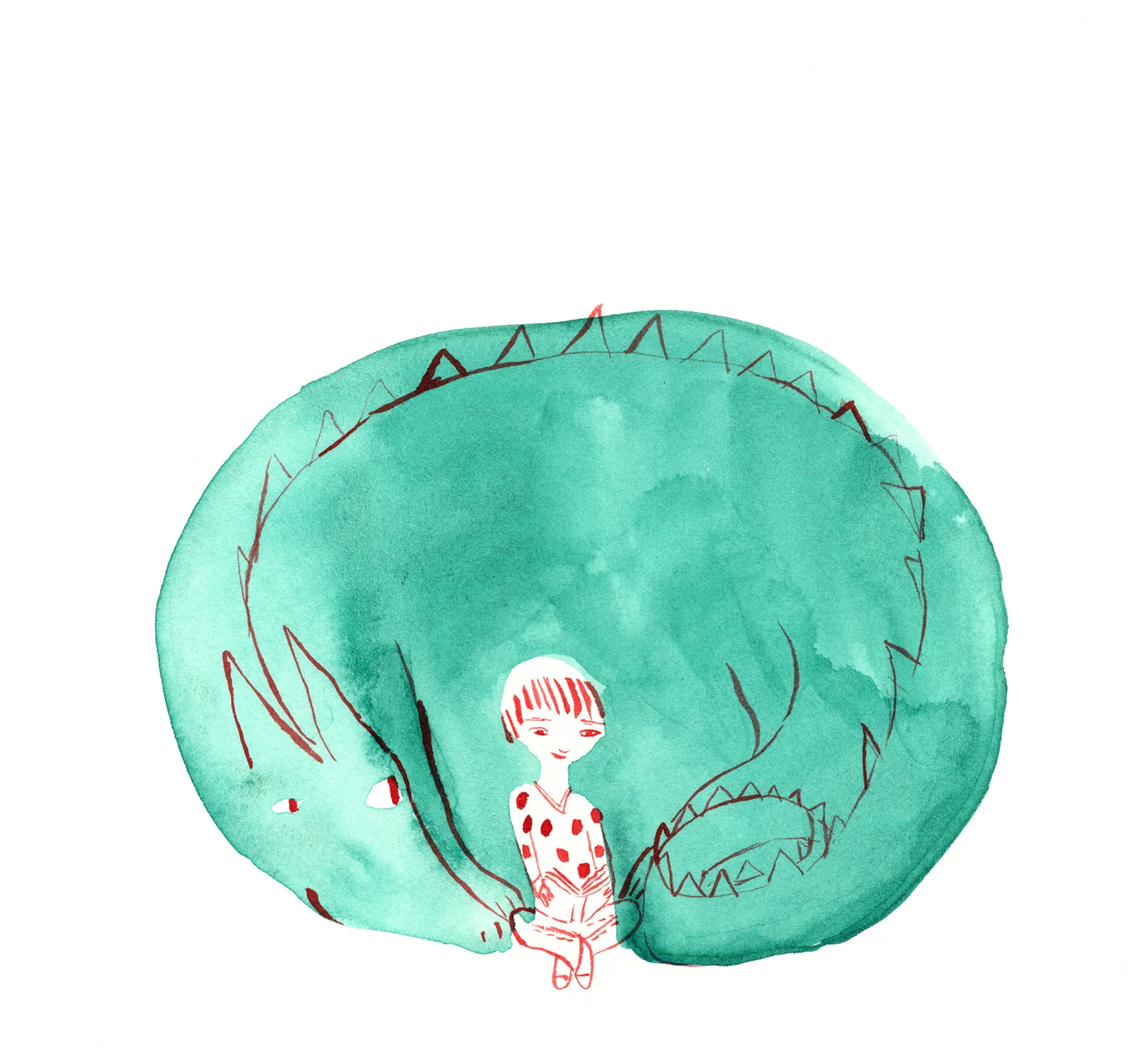 Limited art print - Reading with dragon