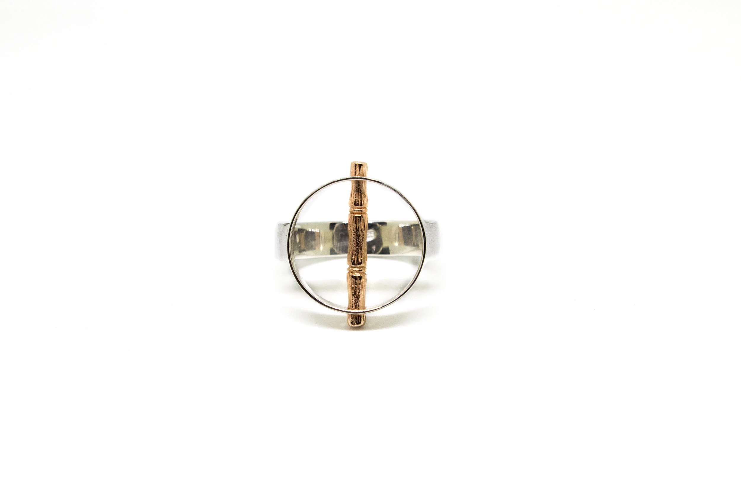 Bamboo through Circle Ring- Rose Bamboo 
