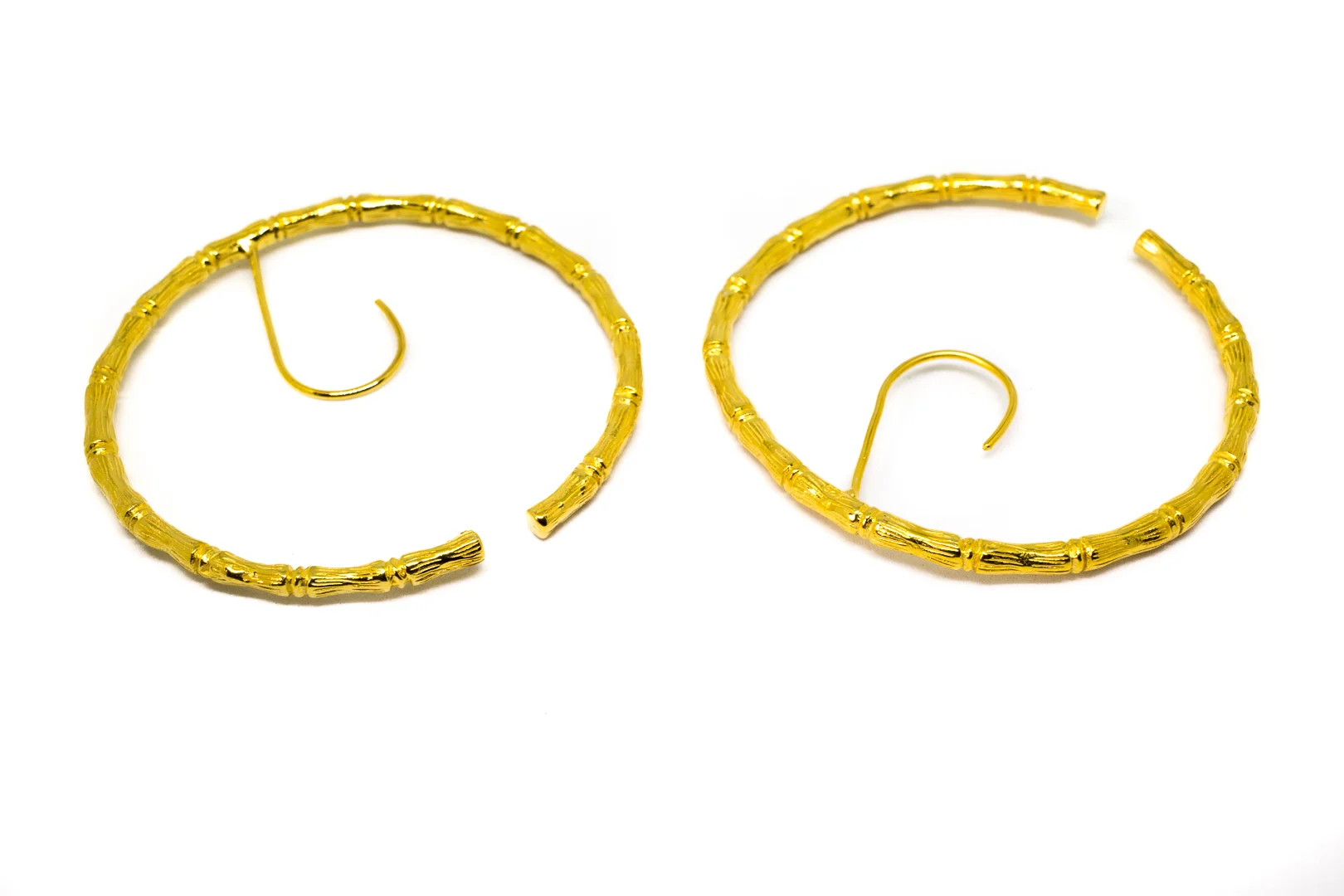 GOLD BAMBOO ILLUSION HOOP EARING (1 of 4).jpg