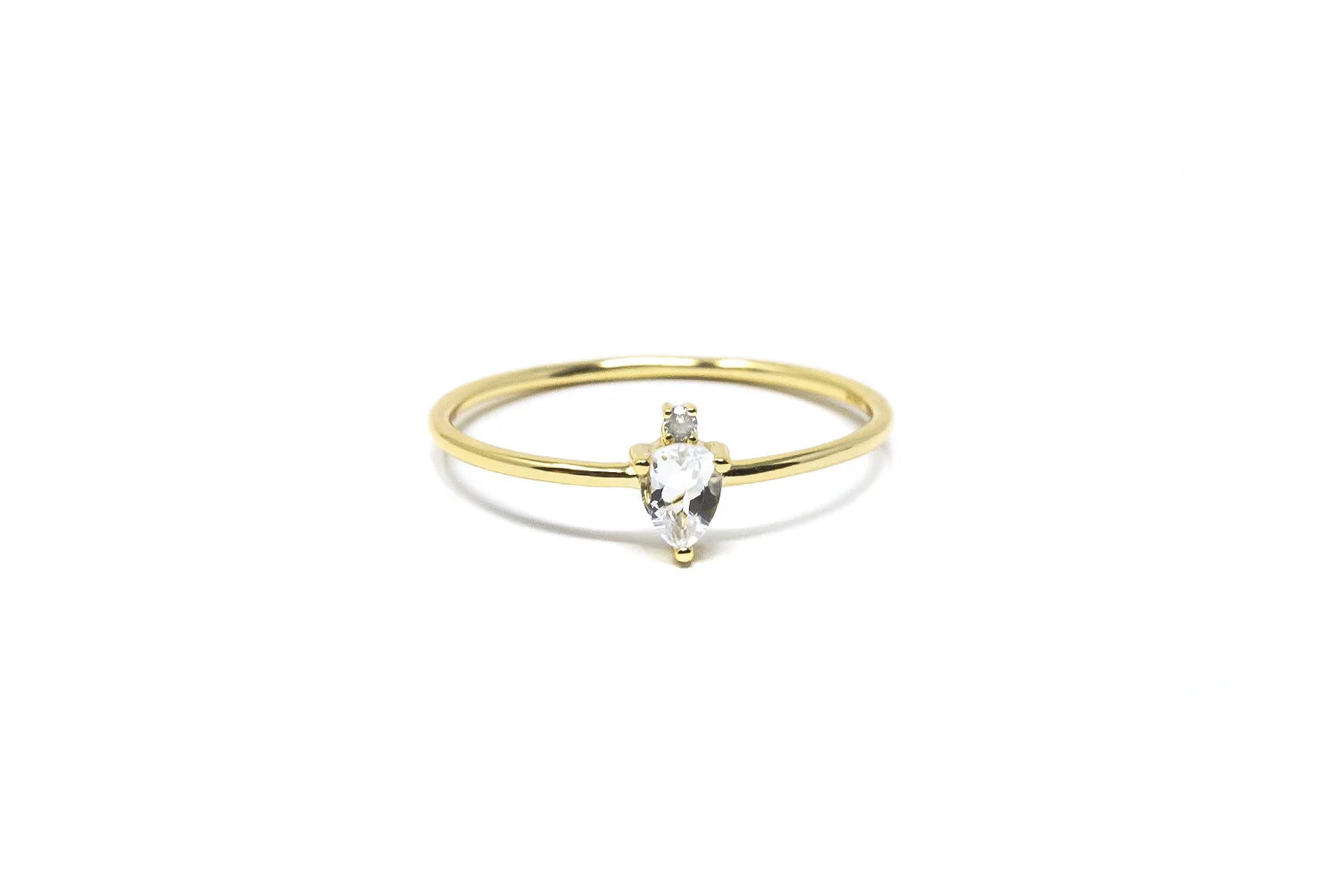ATARAH RING- WHITE TOPAZ, GOLD