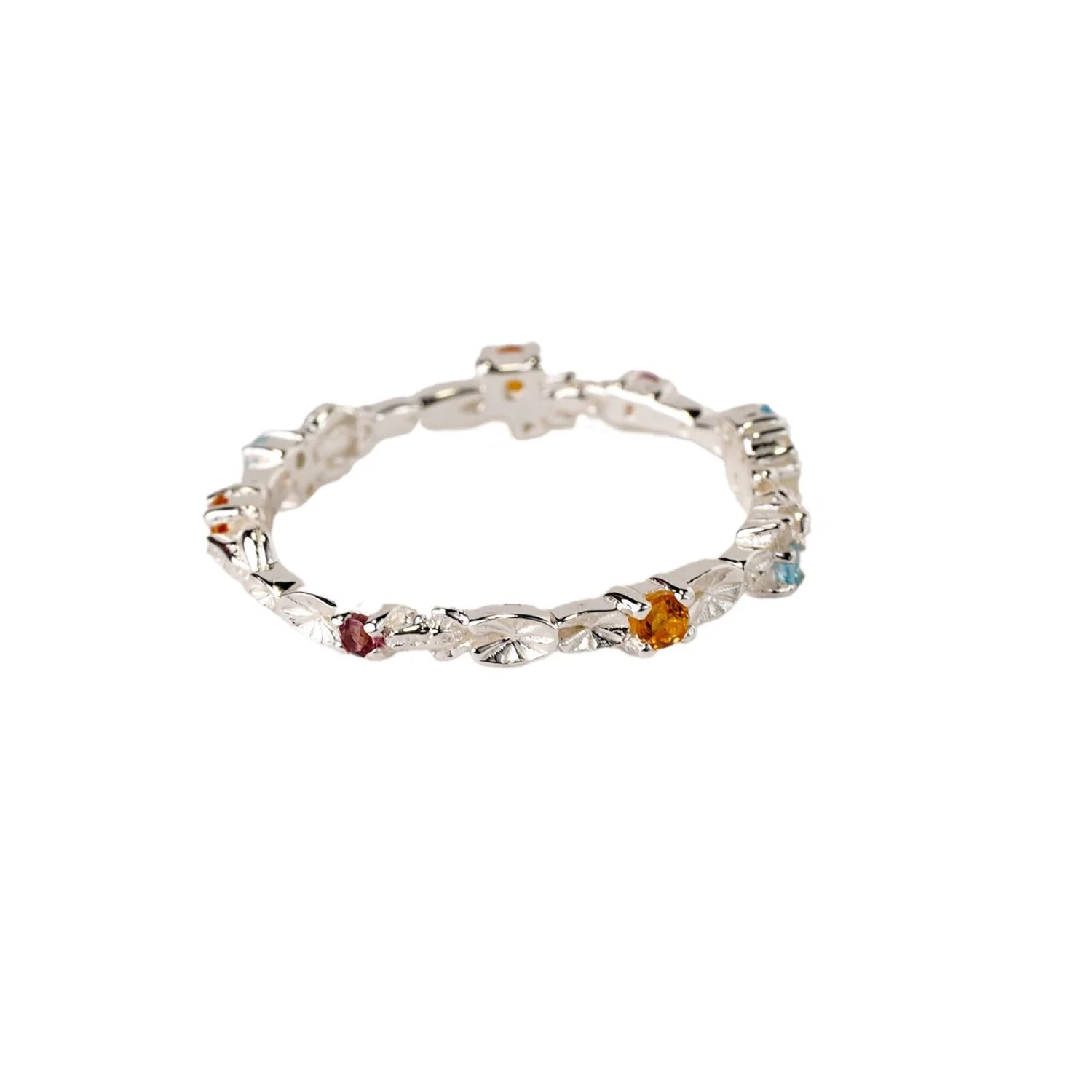 Lilypad & Frog Eternity Band- Sunrise Edition, Silver