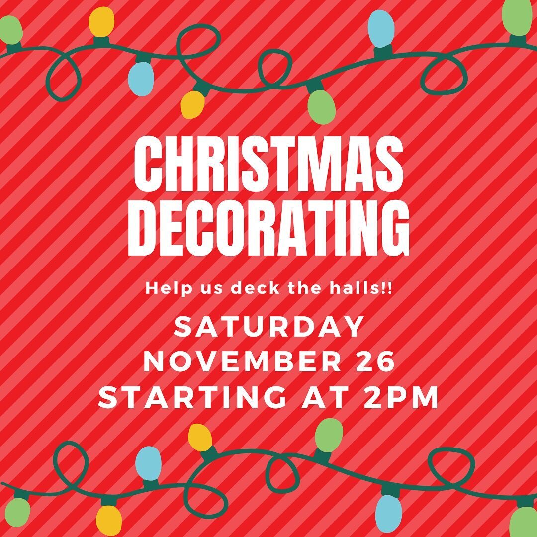 🎄Who&rsquo;s ready to decorate?? Everyone is invited to join in the festivities and help us deck the halls! Saturday, November 26 - starting at 2pm!!