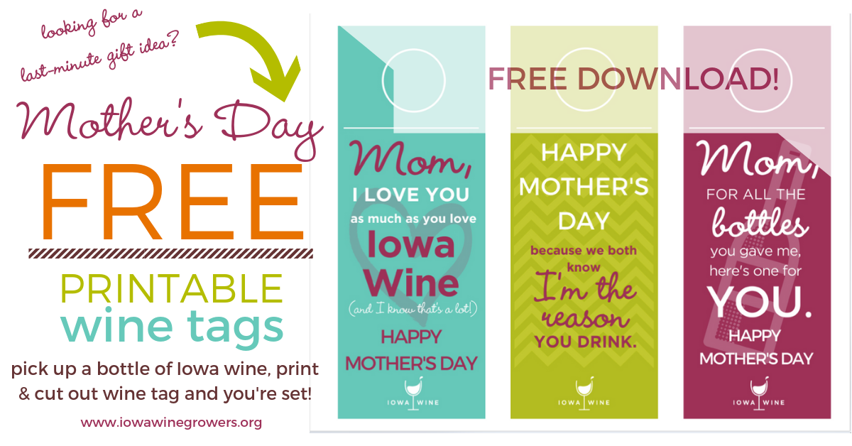 Free Printable Mother S Day Wine Tags Iowa Wine Growers Association