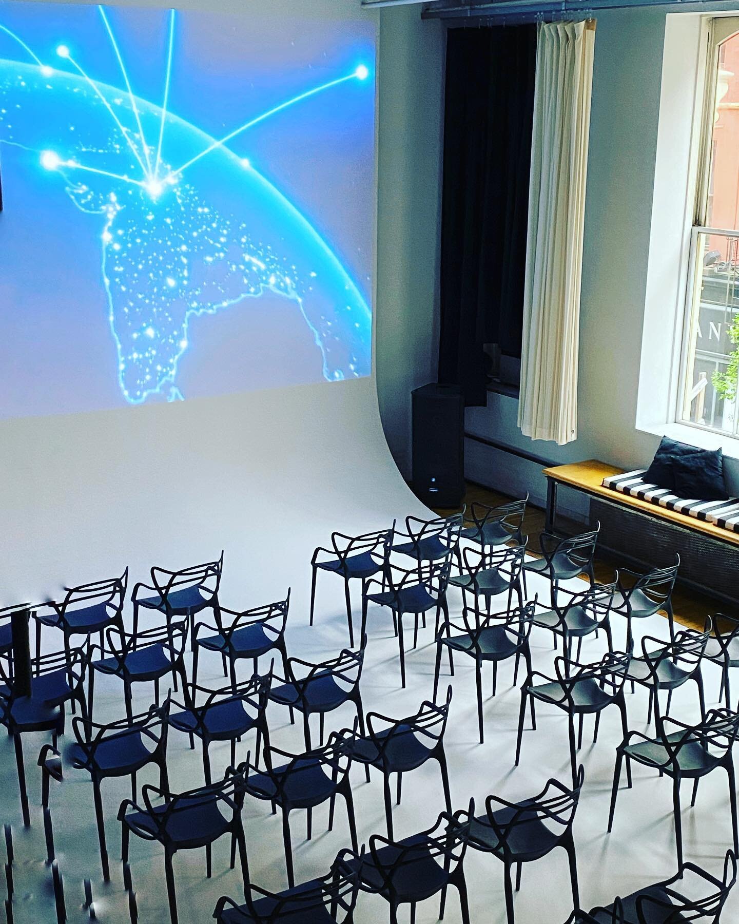 .
Yes! Watch your presentation with daylight. Mackie soundstage speakers complete the visuals with big, bold sound. Bose rear speakers add crisp treble to voices. Seating by Philippe Starck Masters chairs. 
Corporate Meeting Space with Style. 
.
.
.
