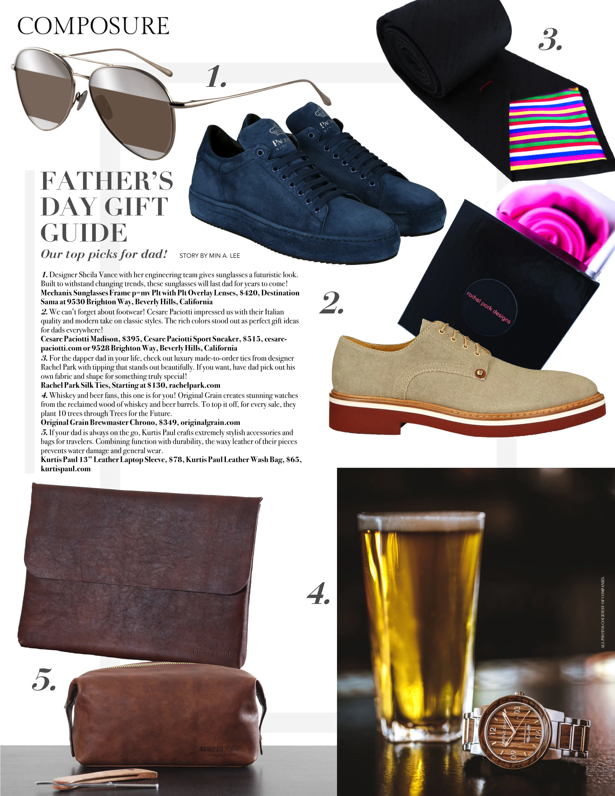 HONORED to have a Rachel Park Designs tie featured by Min in her "Father's Day Gift Guide" for Composure Magazine . ❤️ Photo: Composure Magazine