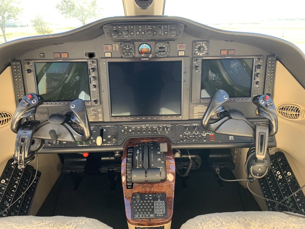 The Garmin G1000 cockpit is sleek and purposeful
