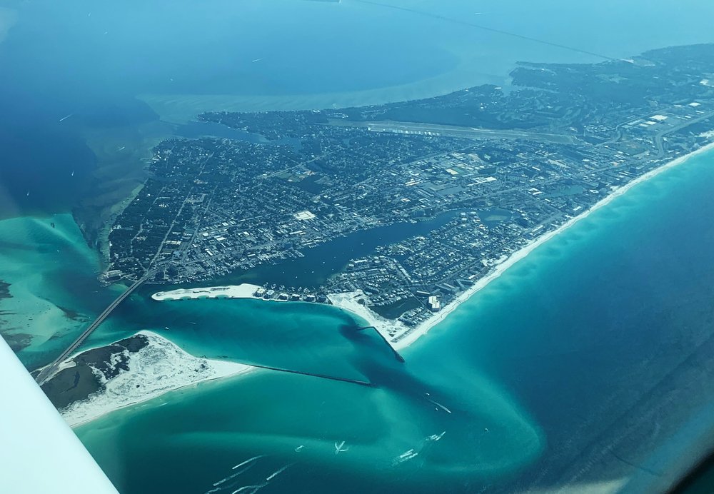 Destin's East Pass Inlet, joining Choctawhatchee Bay to the Gulf of Mexico