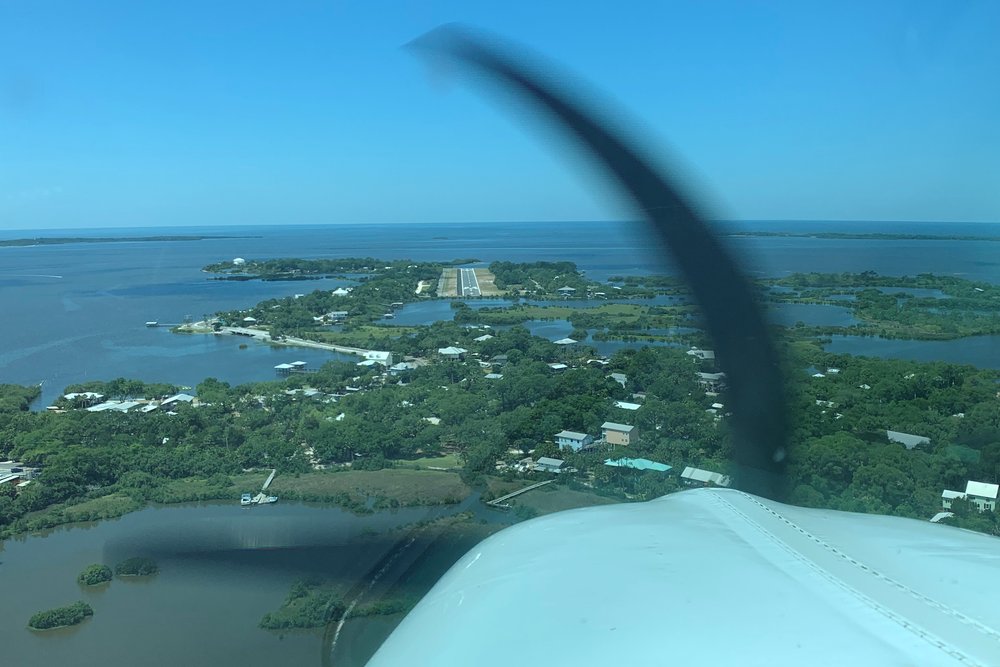 Final approach at Cedar Key