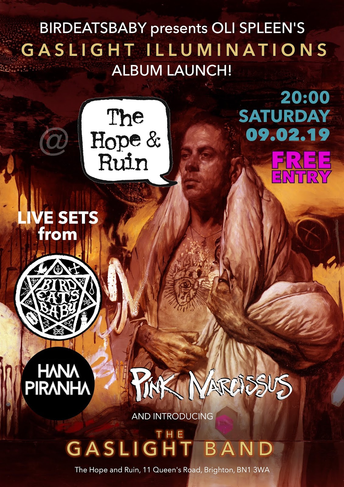 Gaslight Illuminations launches on Saturday 9th February at The Hope & Ruin, Brighton