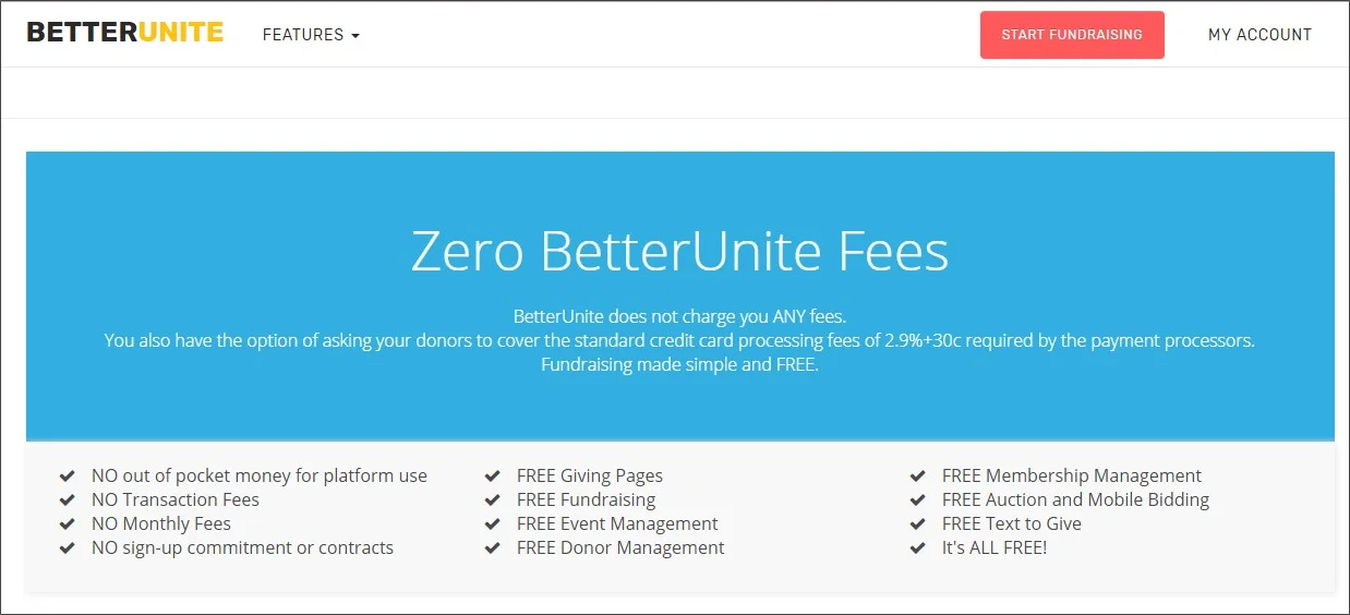 BetterUnite's marketing demonstrating their unique business model - no fees to nonprofits for their fundraising software; instead, donors are asked to tip during the online donation process to pay for the service. Read the full story .