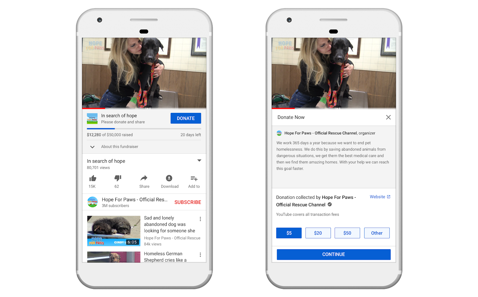 YouTube Giving on YouTube Live