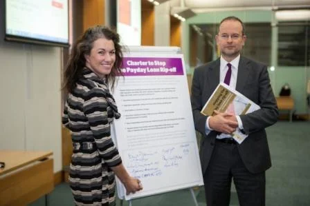 Sarah backs the Charter to Stop the Payday Loan Rip-Off